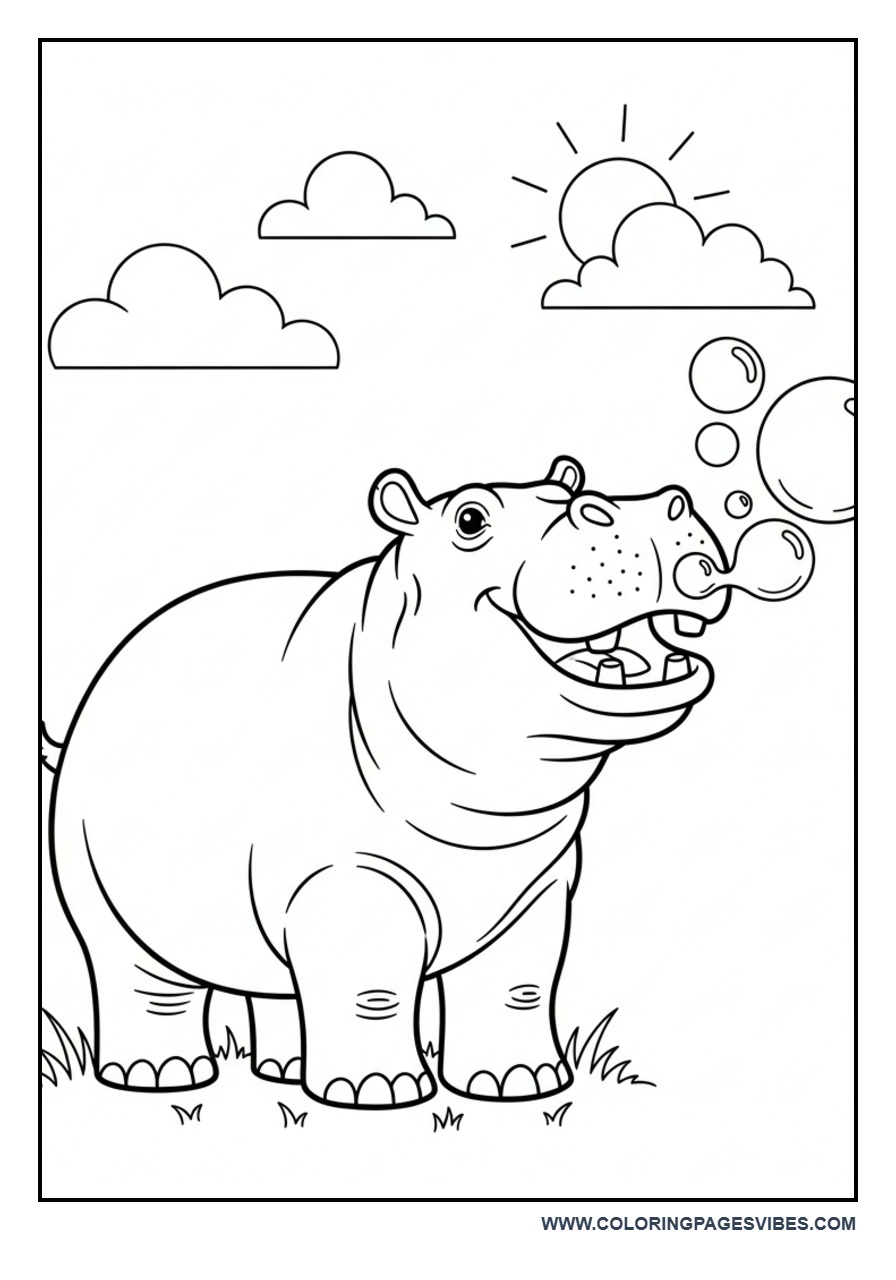 Hippo Blowing Bubbles
