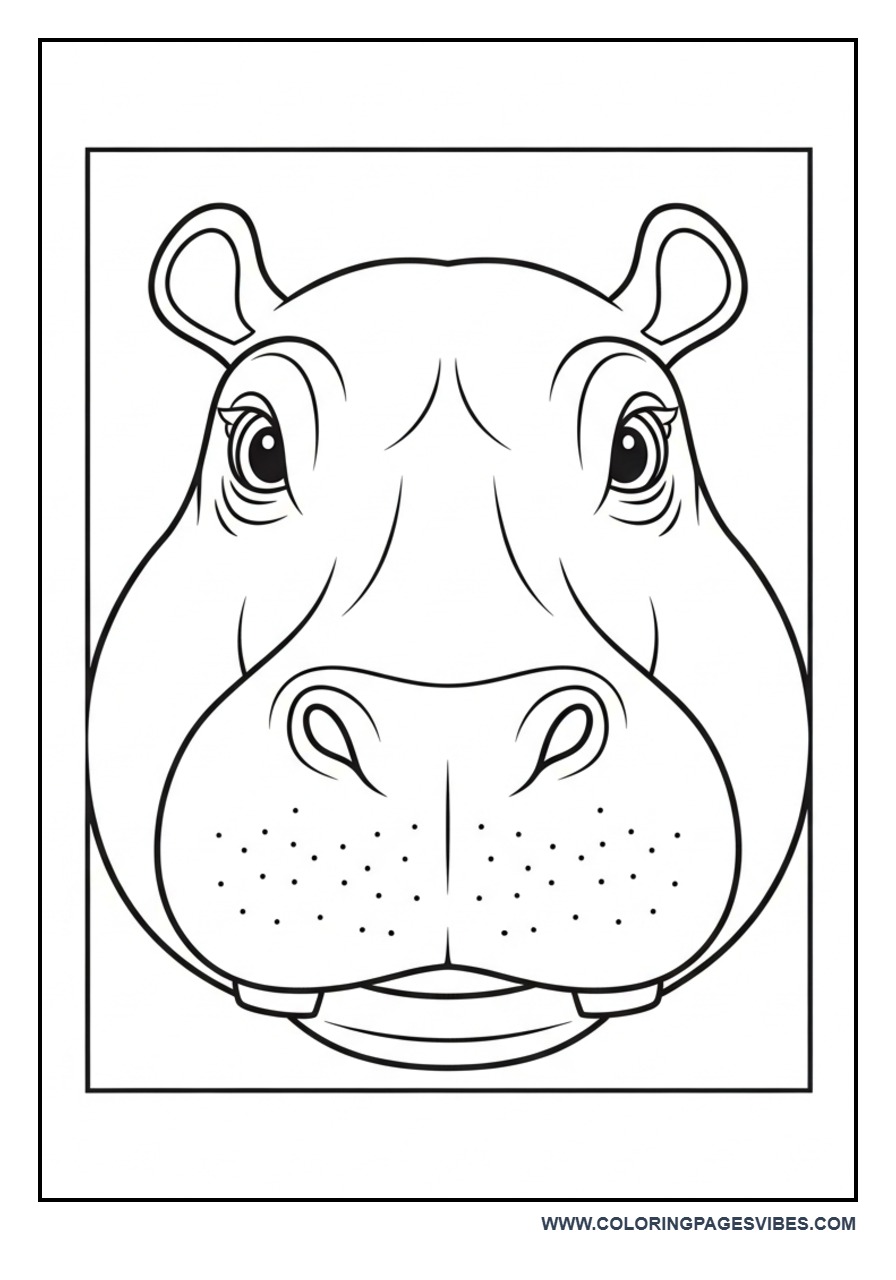 Hippo Face Close-Up