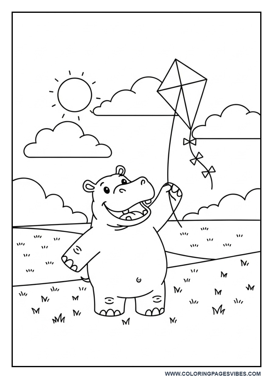 Hippo Flying Kite