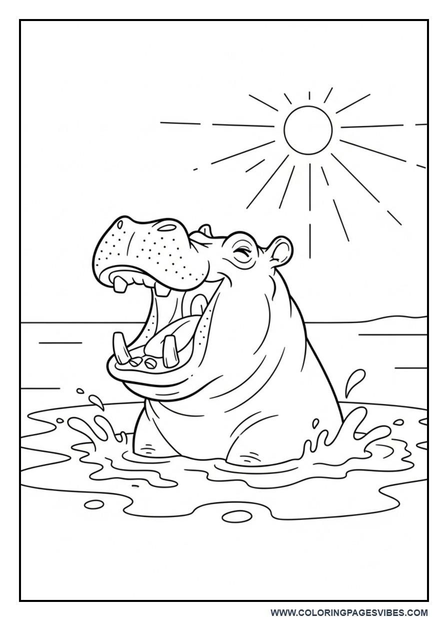 Hippo Playing in Mud