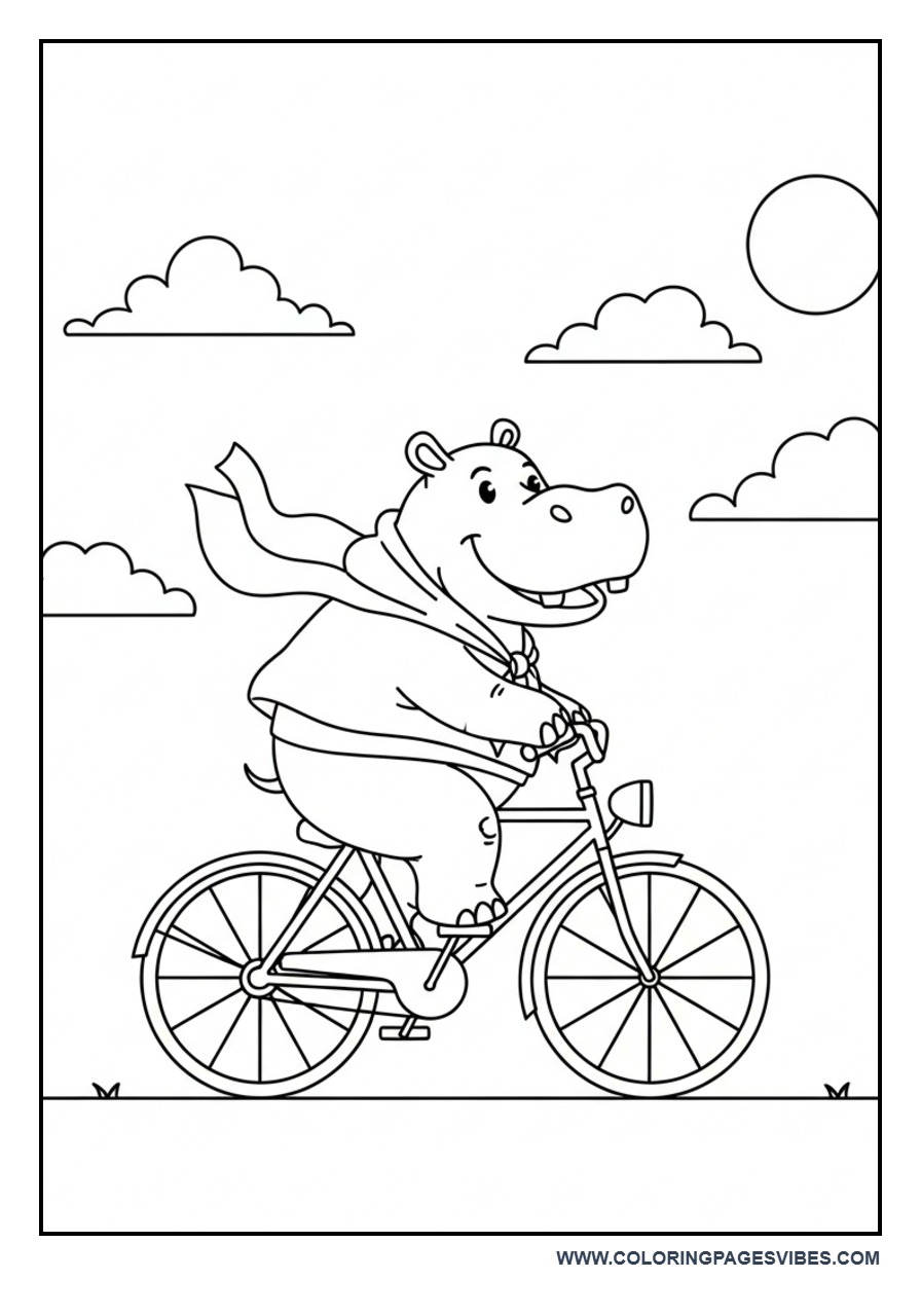 Hippo Riding Bicycle