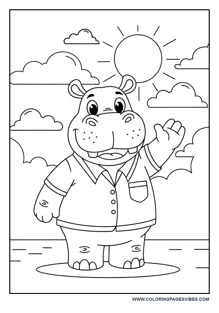 Hippo Waving Hello