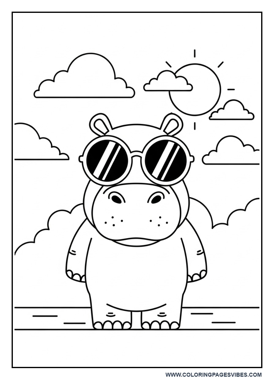 Hippo Wearing Sunglasses