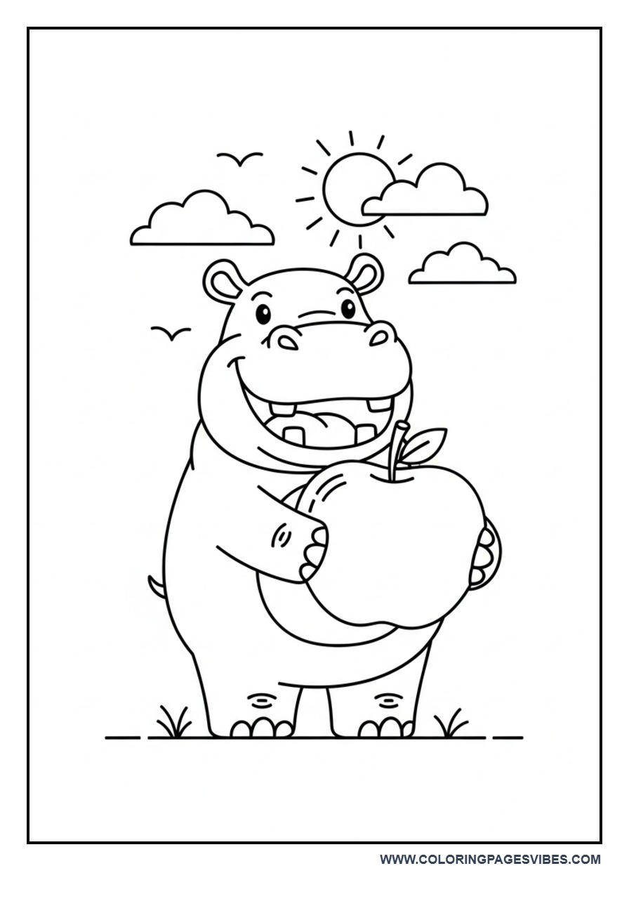 Hippo with Big Apple