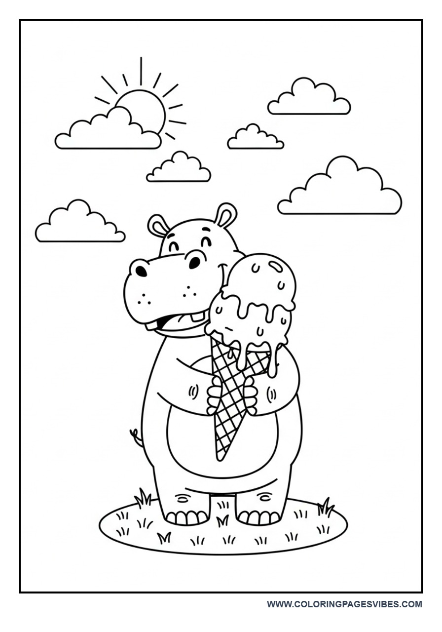 Hippo with Ice Cream