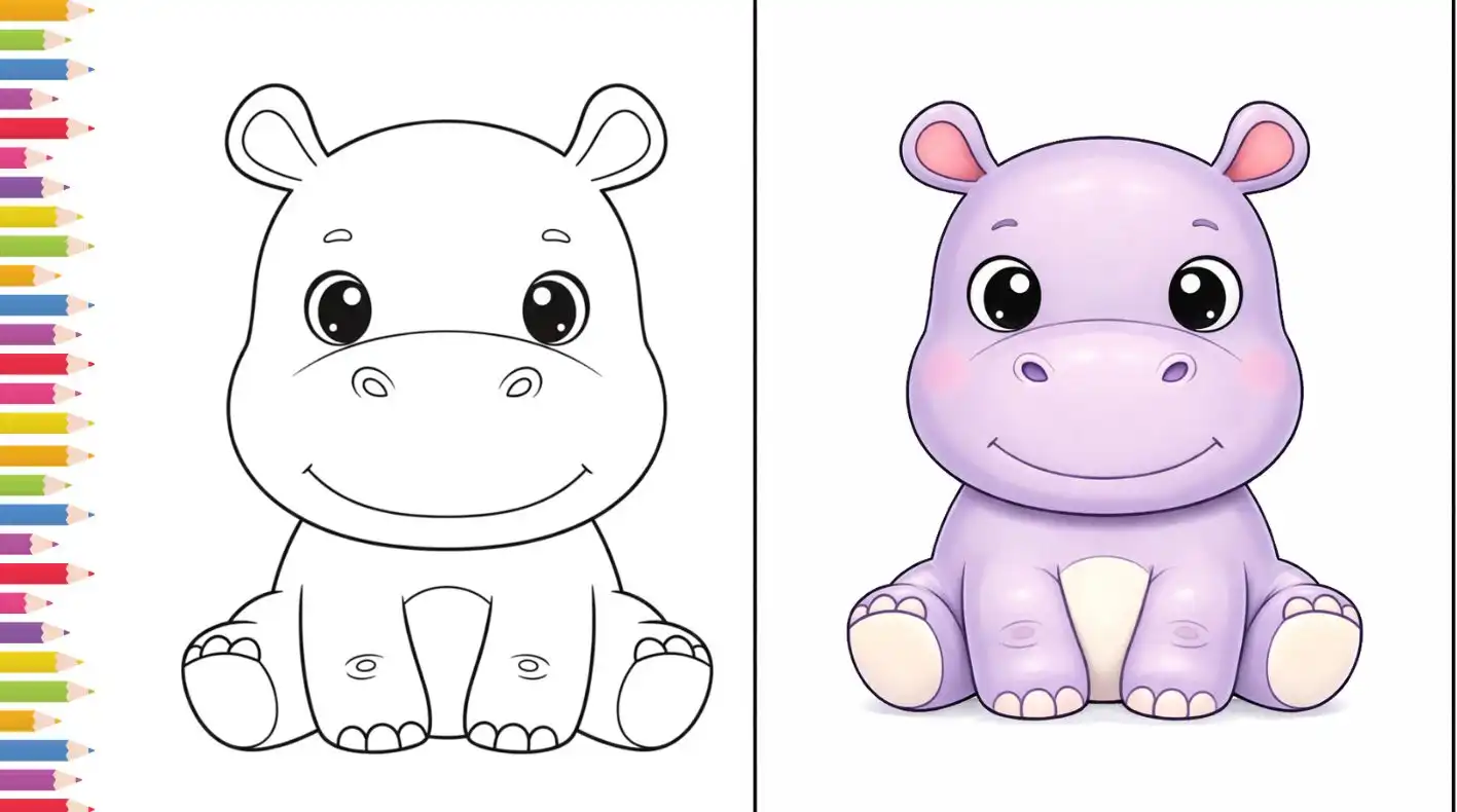 75+ Cute Hippo Coloring Pages to Print (Free & Fun Designs)
