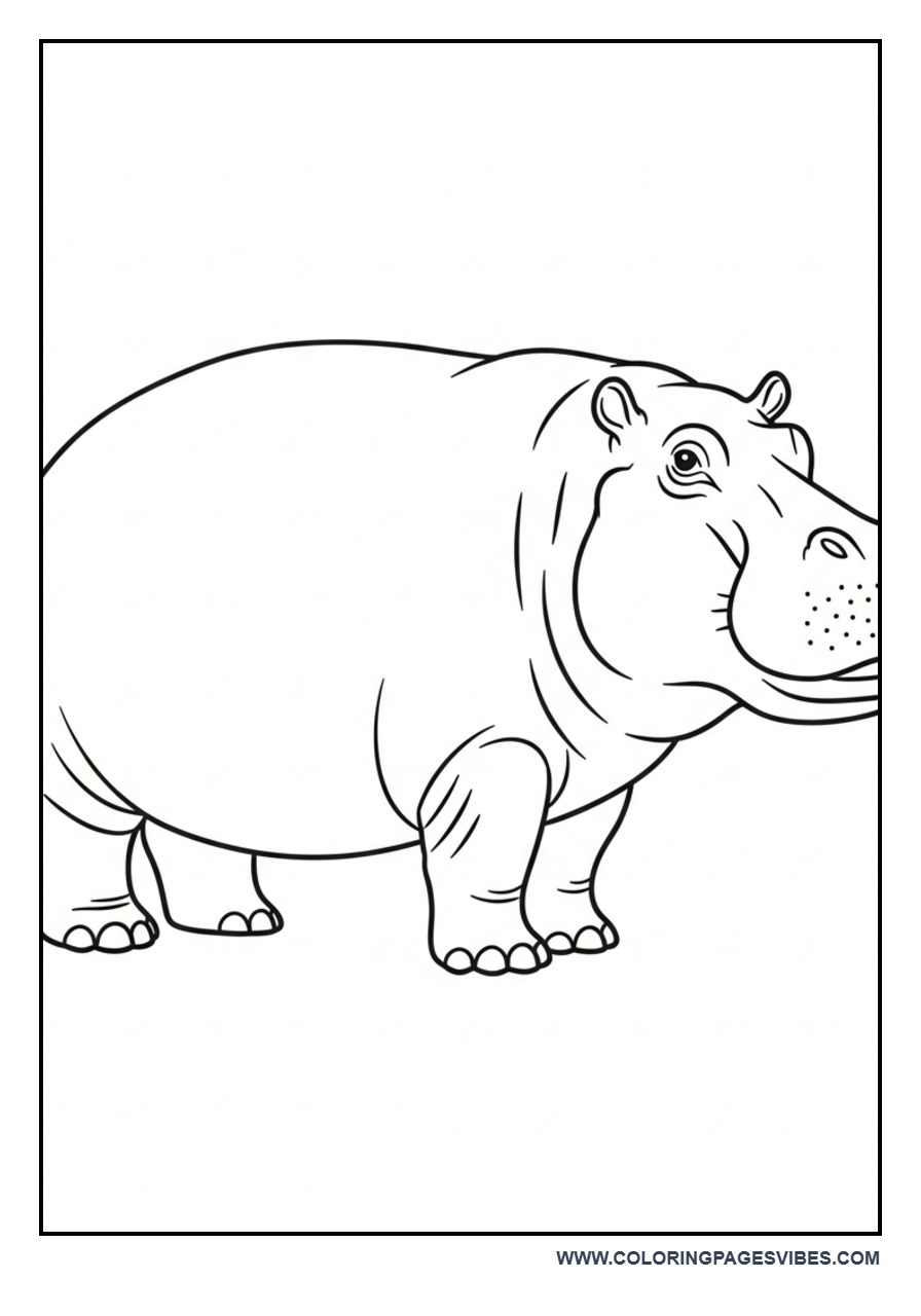 Simple Side View Hippo