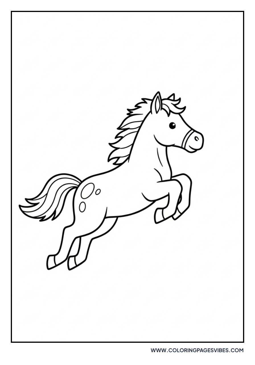 Cartoon Horse Jumping