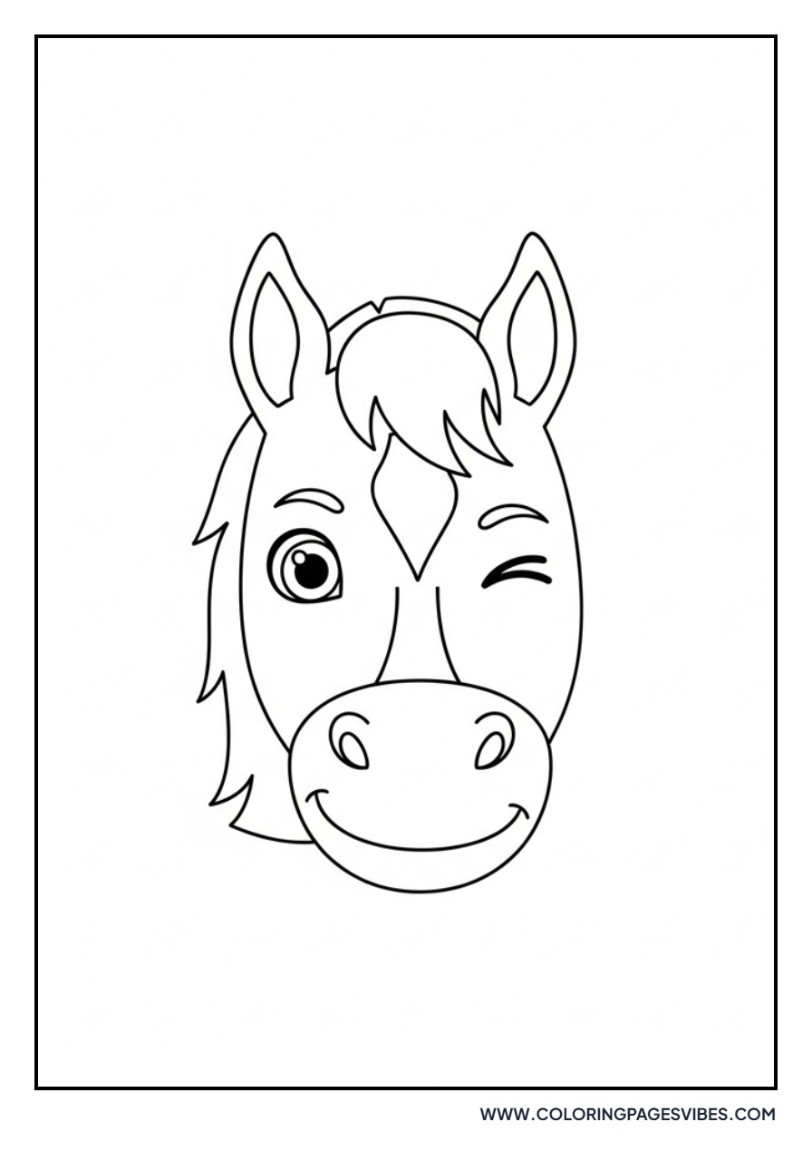 Cartoon Horse Winking