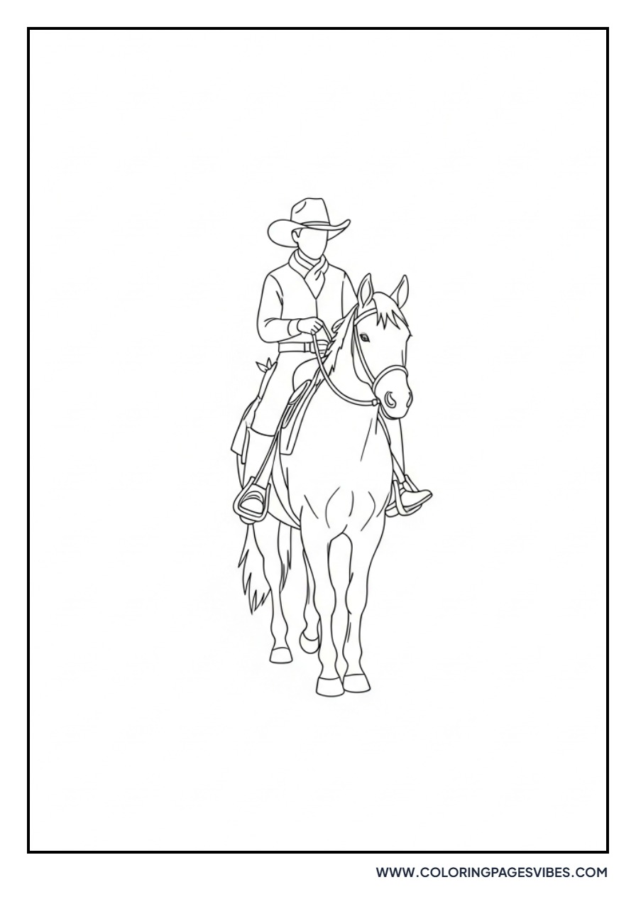 Cowboy Riding Horse