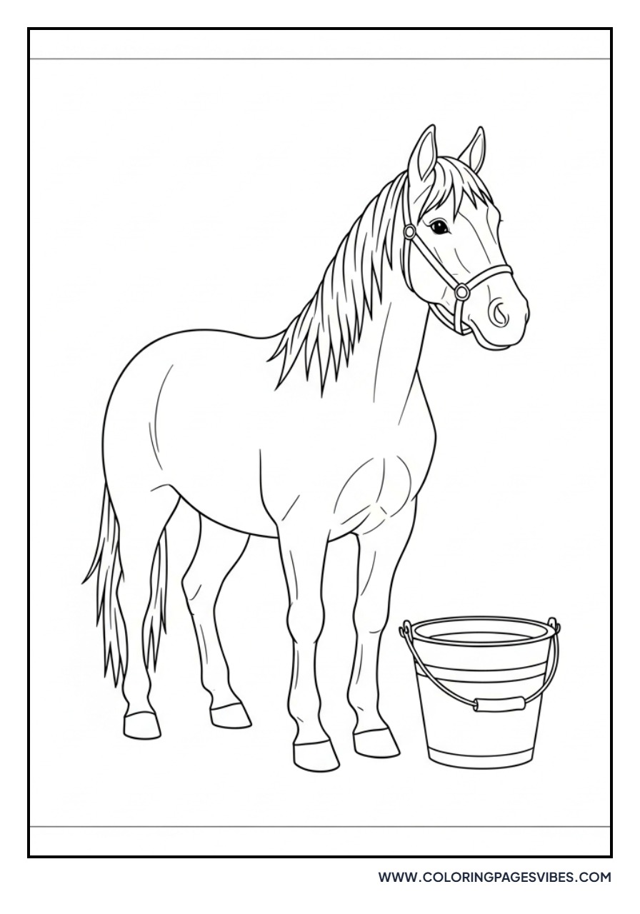 Farm Horse and Pail