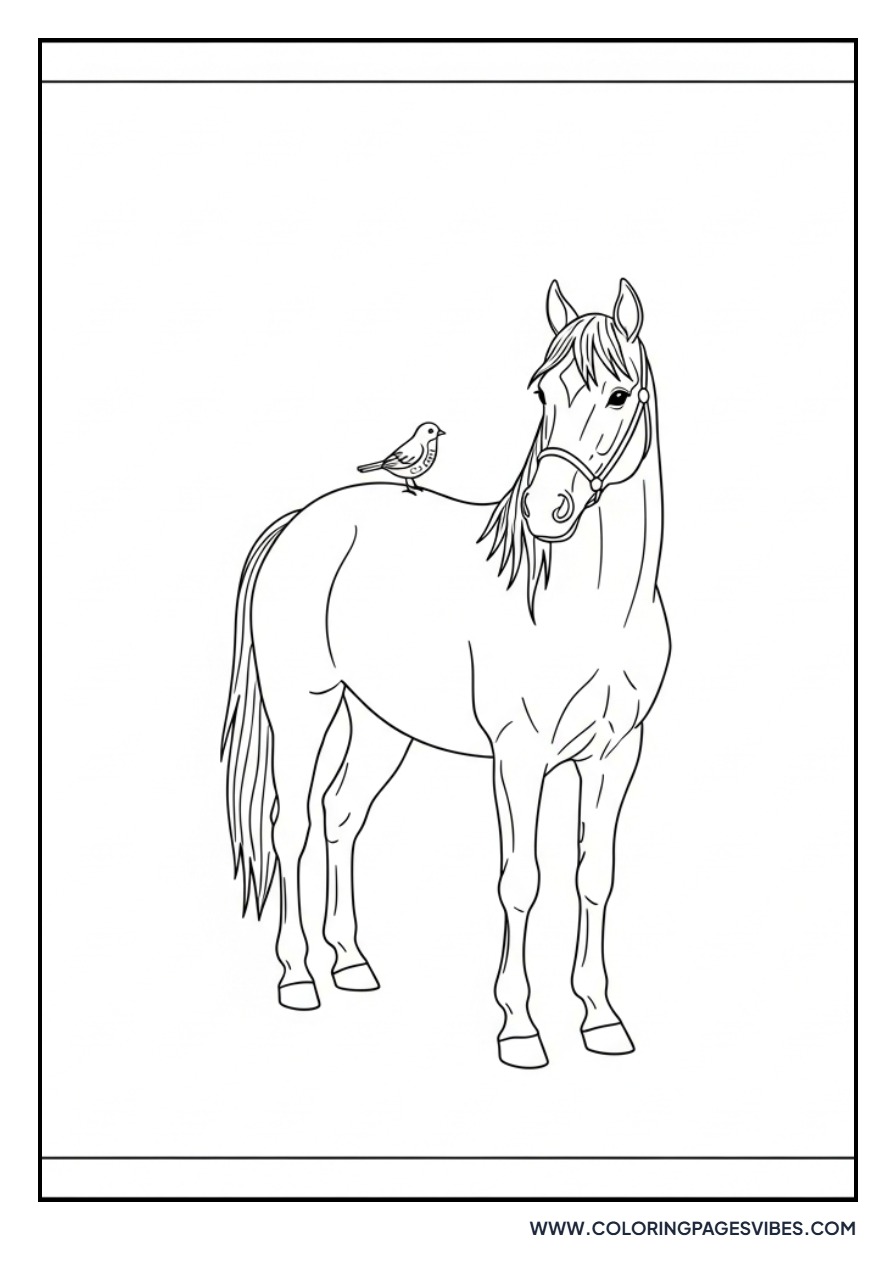 Horse and Bird Friend