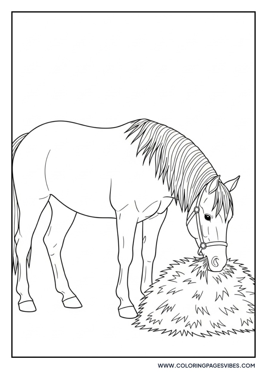 Horse Eating Hay