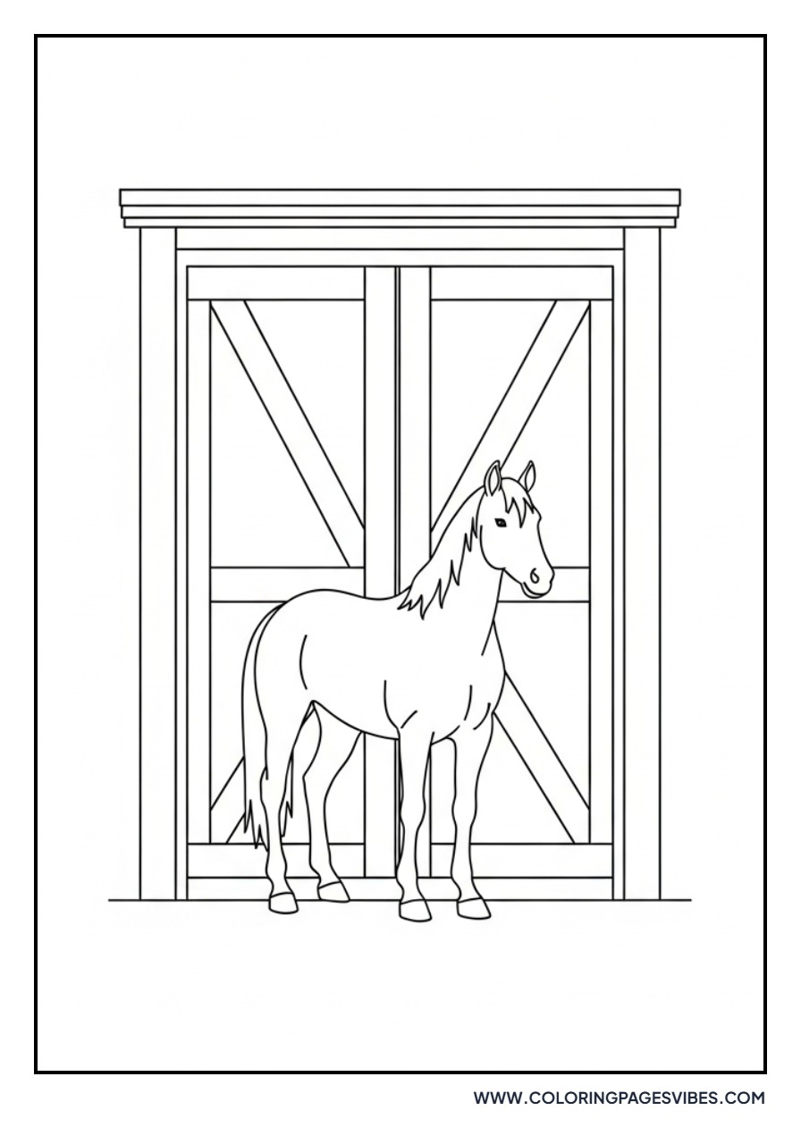 Horse in a Barn