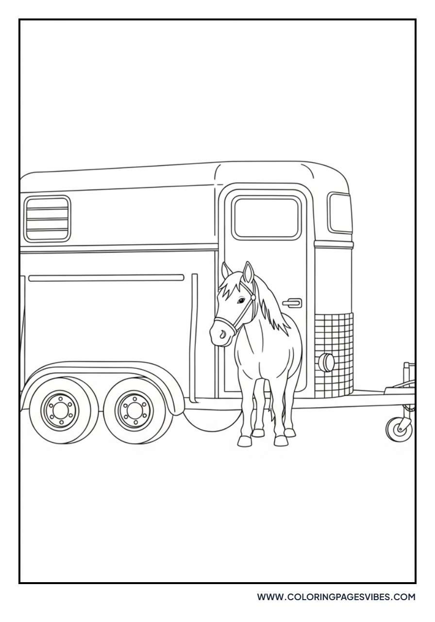 Horse Trailer Cartoon