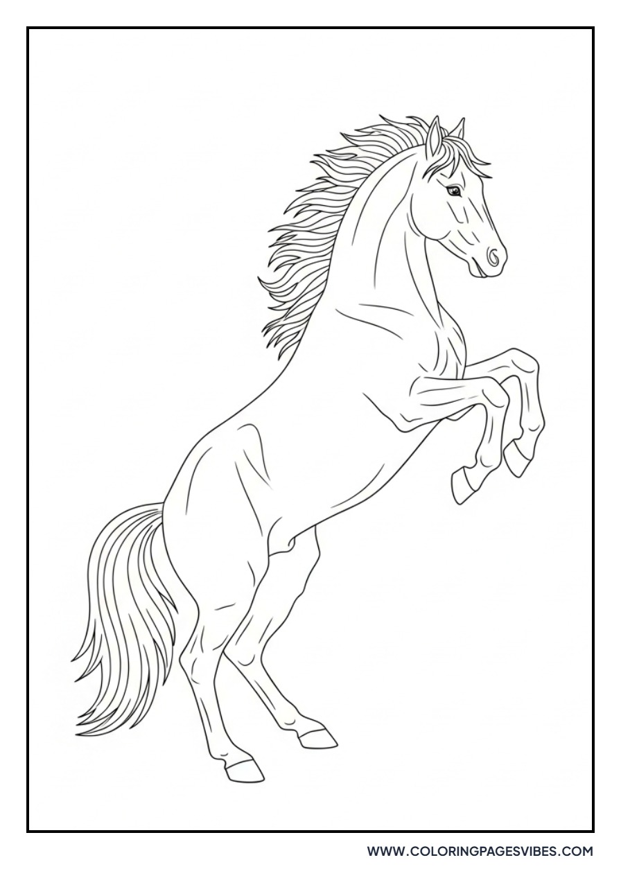 Rearing Stallion Outline
