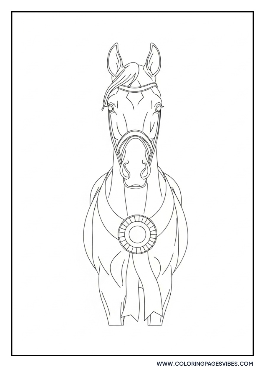 Show Horse with Ribbon