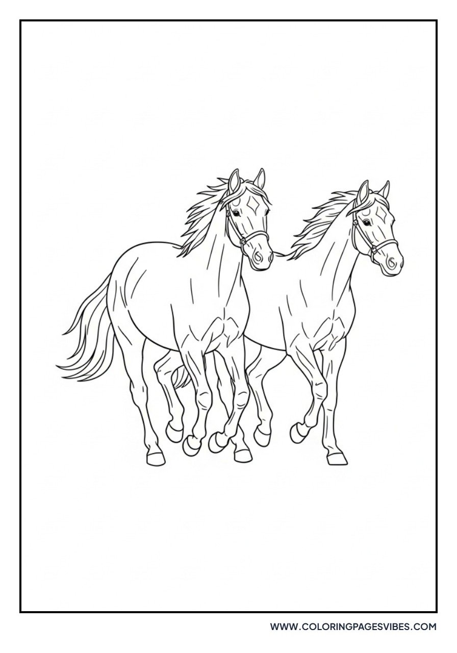 Two Horses Trotting