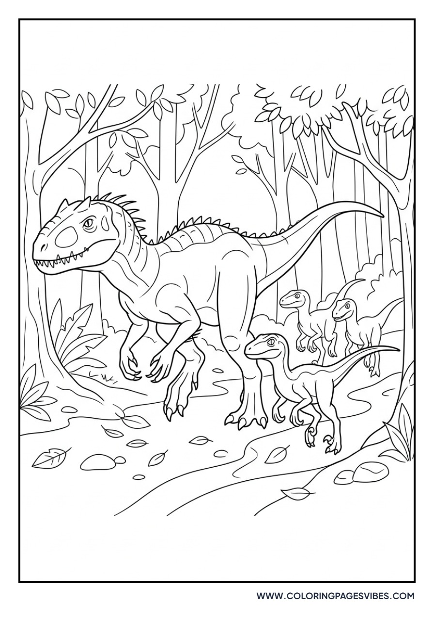 Indominus Rex and Raptor Pack