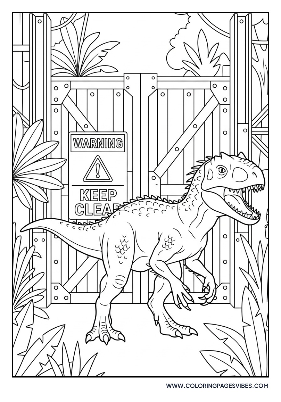 Indominus Rex at the Paddock Gate