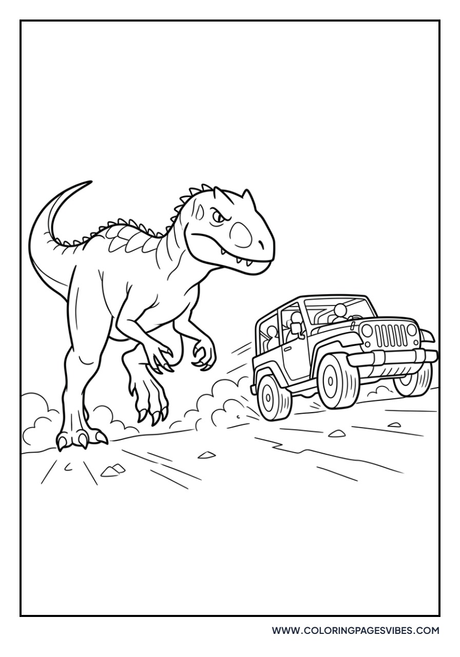 Indominus Rex Chasing Jeep