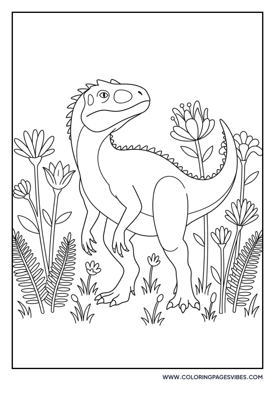 Indominus Rex in a Field of Flowers