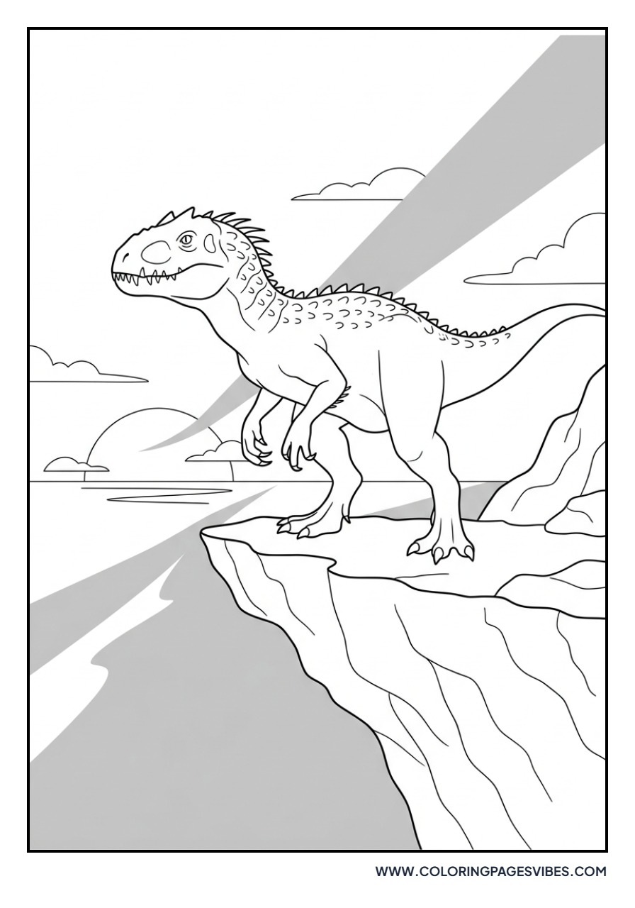 Indominus Rex Roaring at Sunset