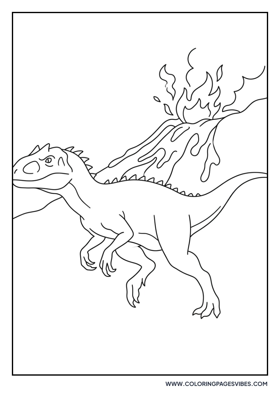 Indominus Rex Running from Lava