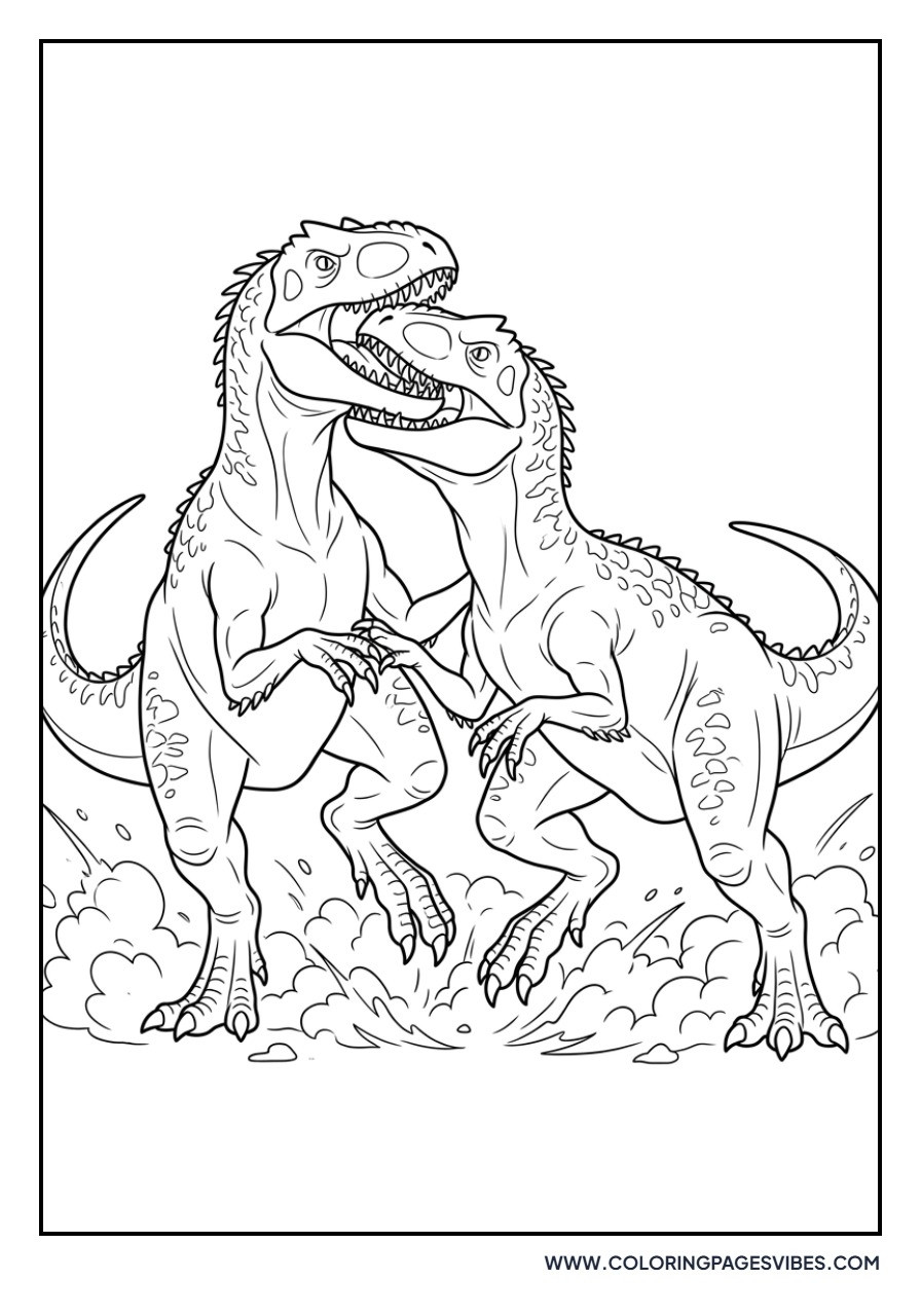 Two Indominus Rex Fighting