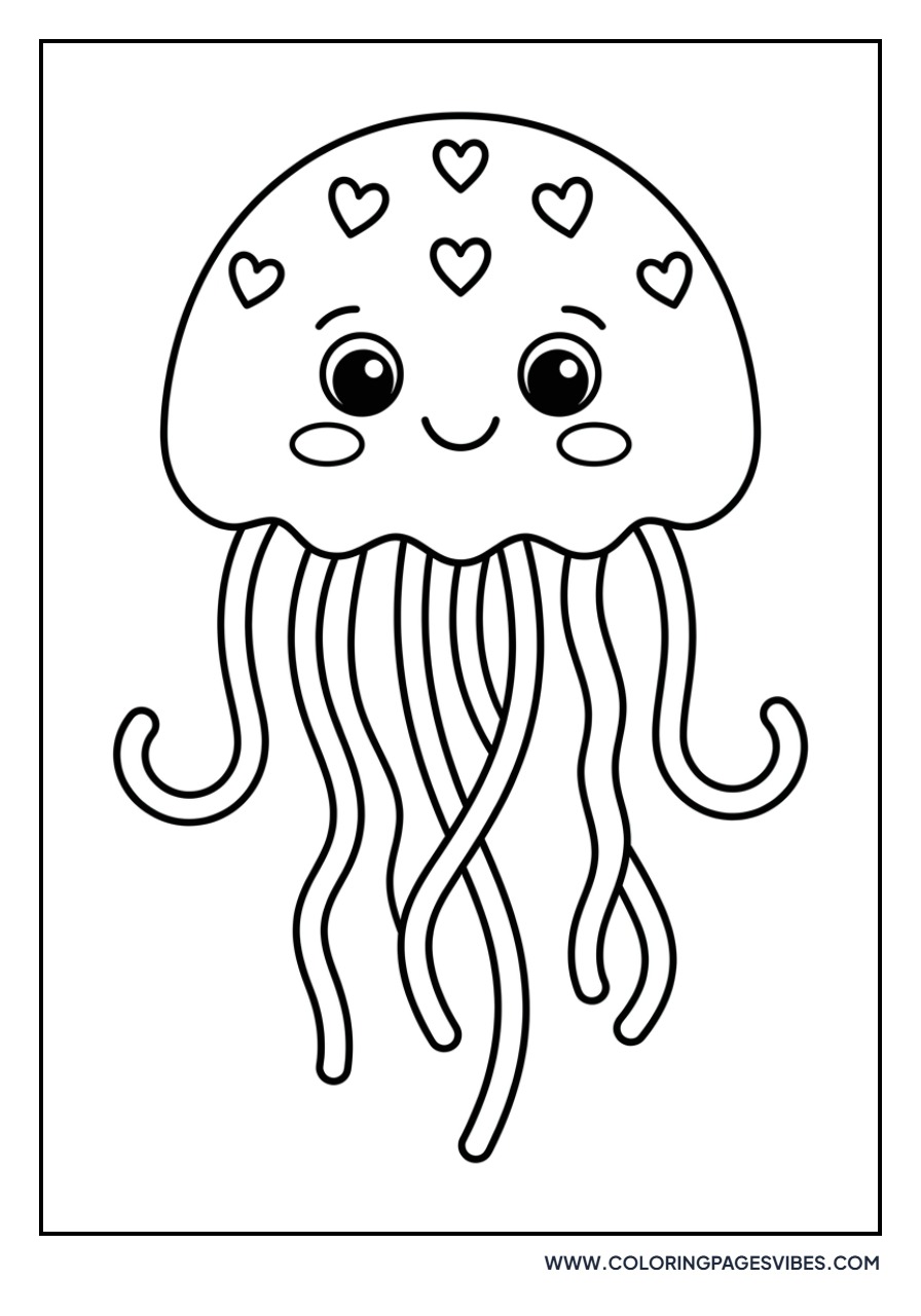 Baby Jellyfish with Heart Patterns
