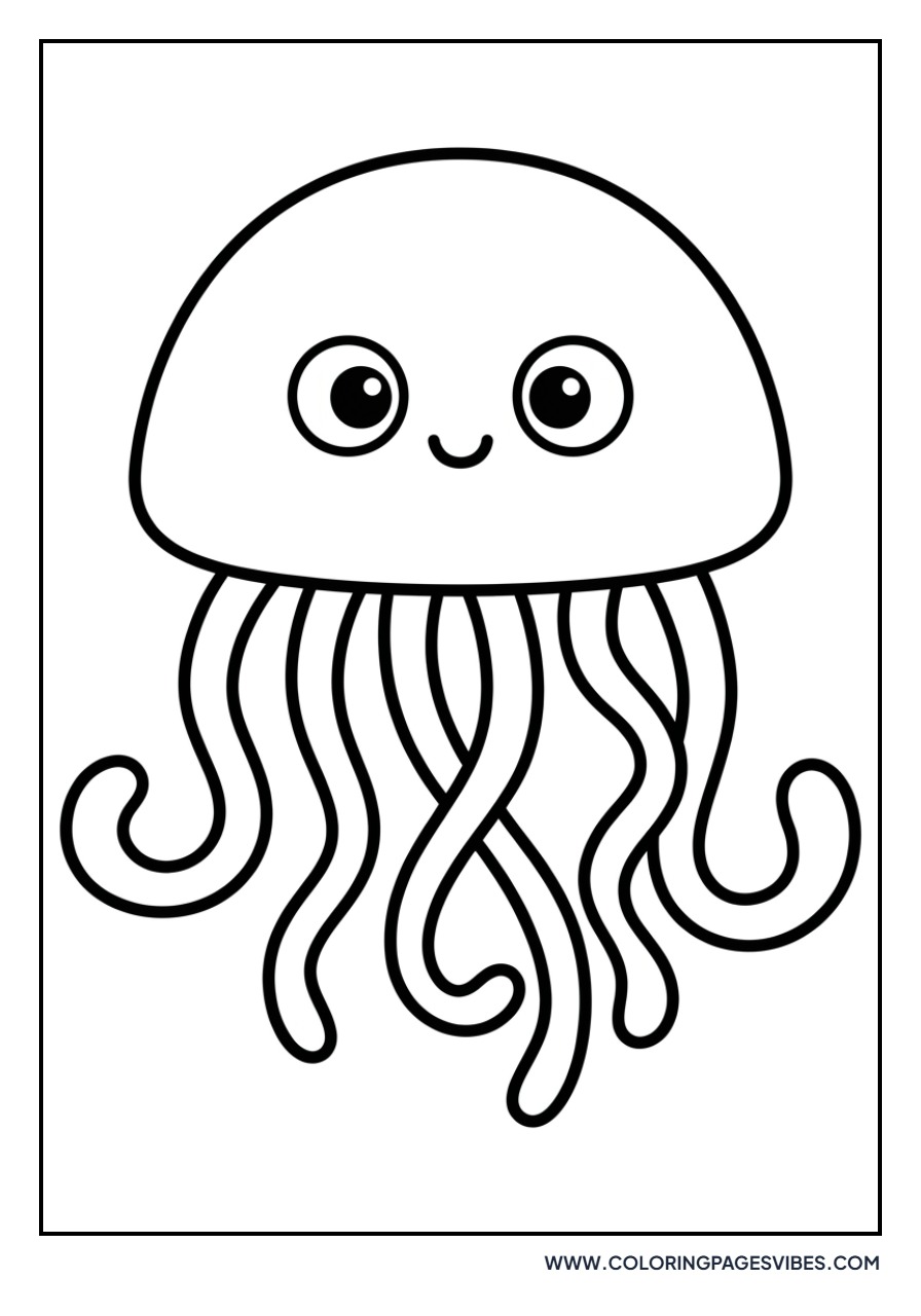 Happy Jellyfish with Big Eyes