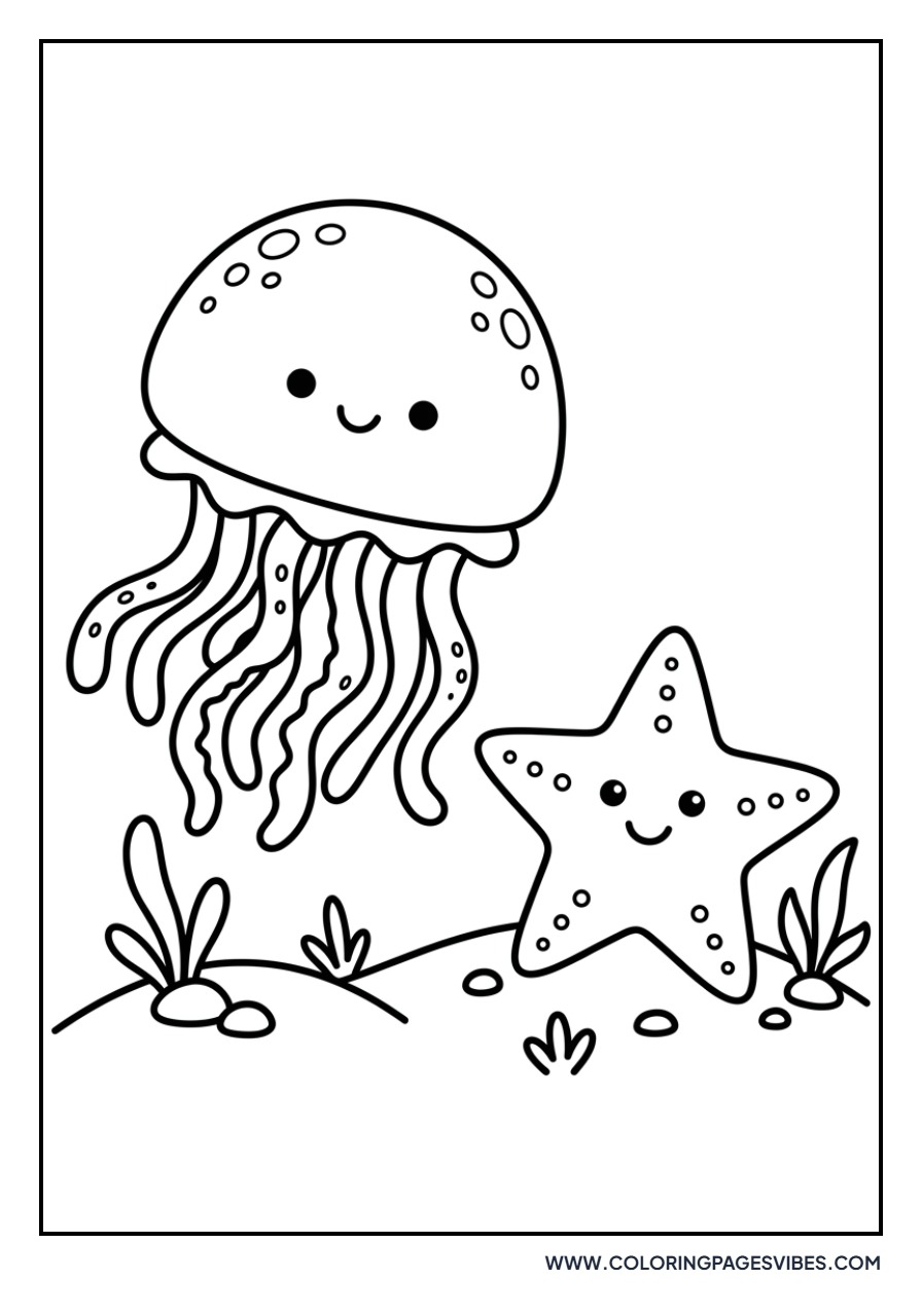 Jellyfish and a Small Starfish