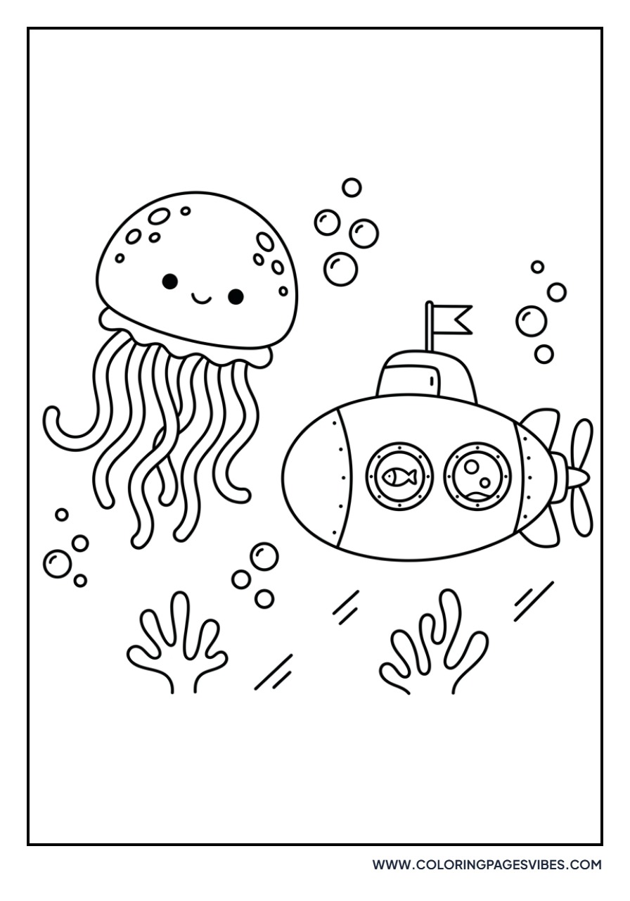 Jellyfish and a Submarine