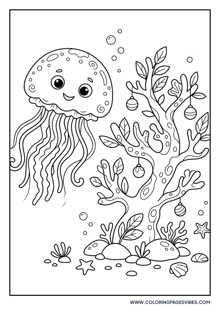 Jellyfish and an Underwater Tree