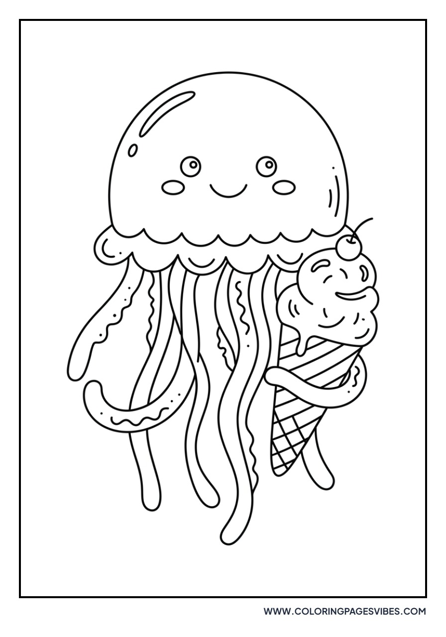 Jellyfish Holding an Ice Cream