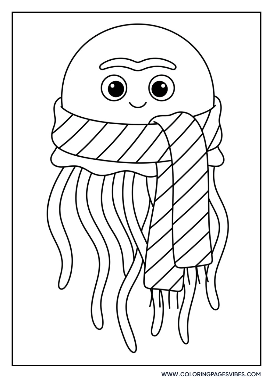 Jellyfish Wearing a Winter Scarf