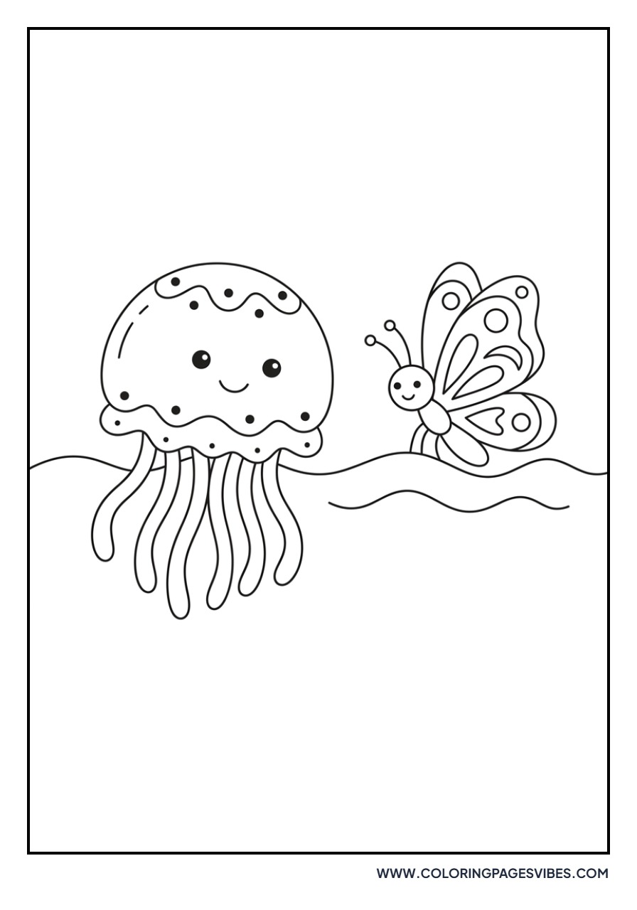 Jellyfish with a Butterfly Friend