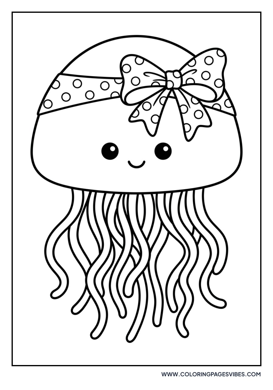 Jellyfish with Polka Dot Ribbon