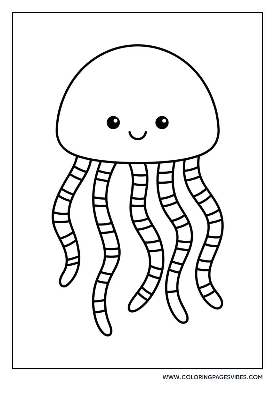 Jellyfish with Striped Tentacles