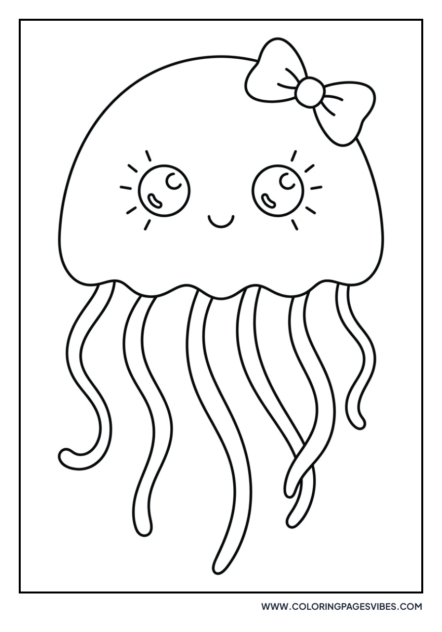 Kawaii Jellyfish with a Bow