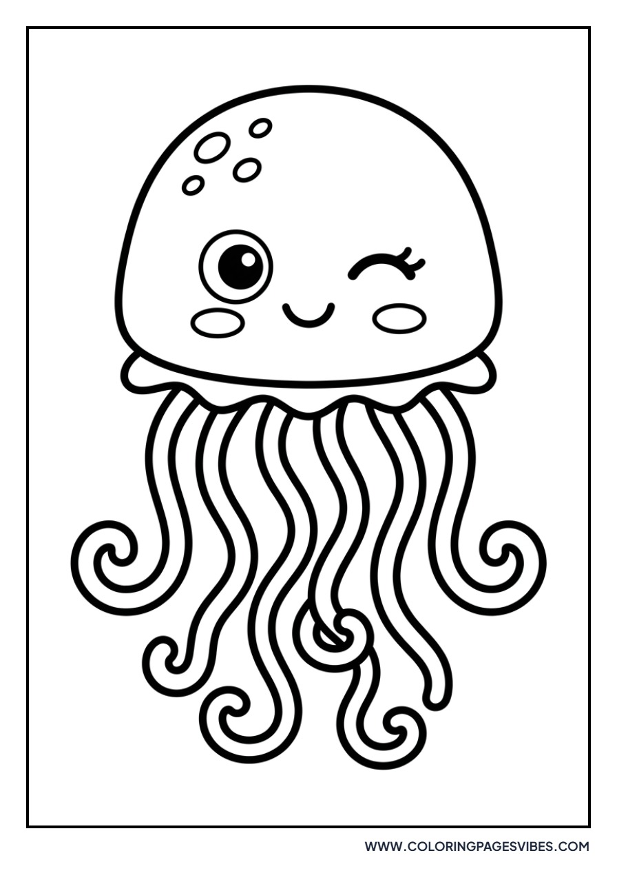 Winking Cute Jellyfish