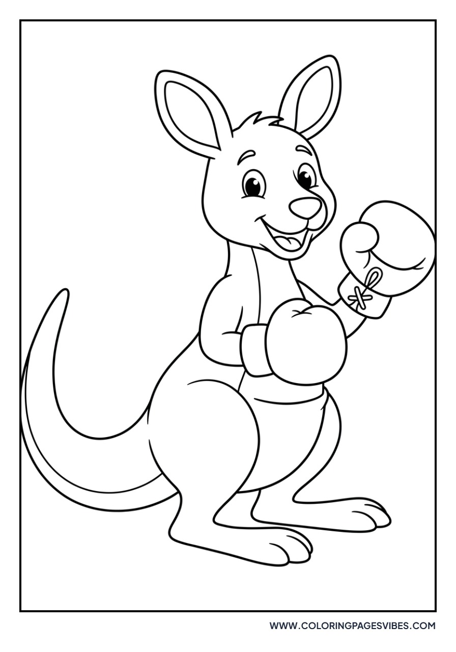 Boxing Kangaroo Cartoon