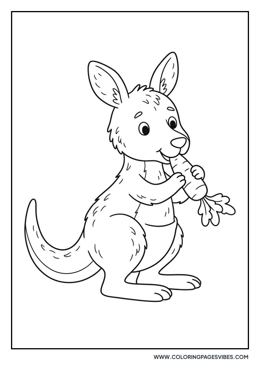 Kangaroo Eating a Carrot