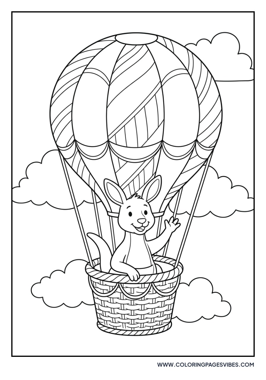 Kangaroo in a Hot Air Balloon
