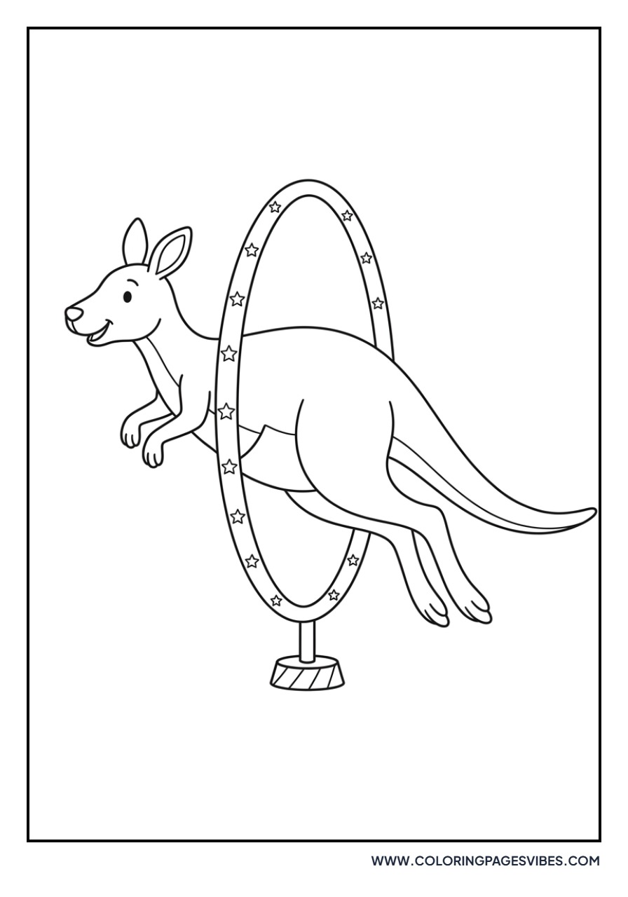 Kangaroo Jumping Through a Hoop