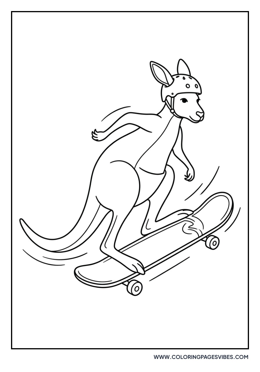 Kangaroo on a Skateboard