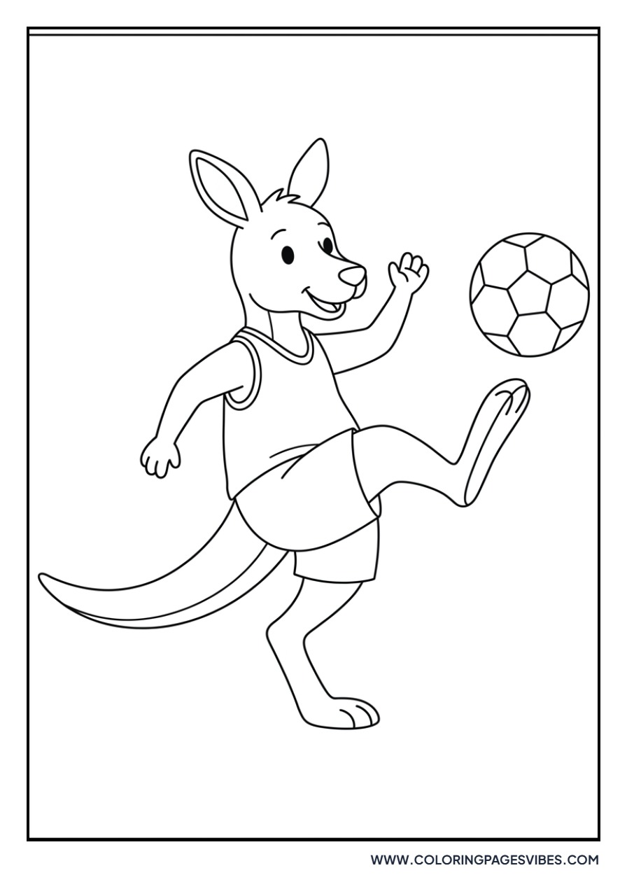 Kangaroo Playing Soccer