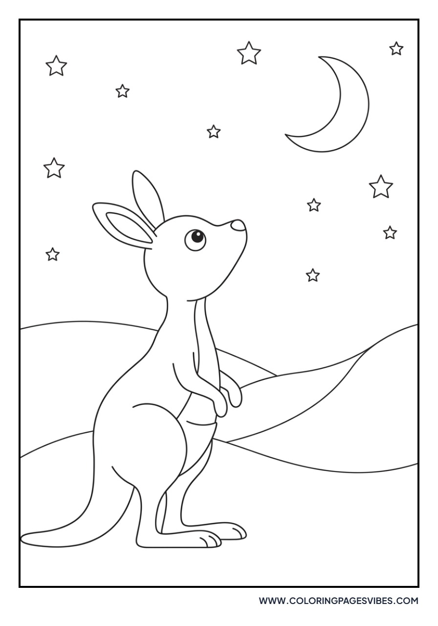Kangaroo Under the Stars