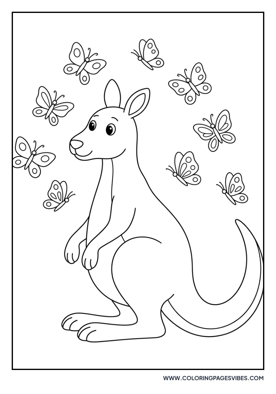 Kangaroo Watching Butterflies