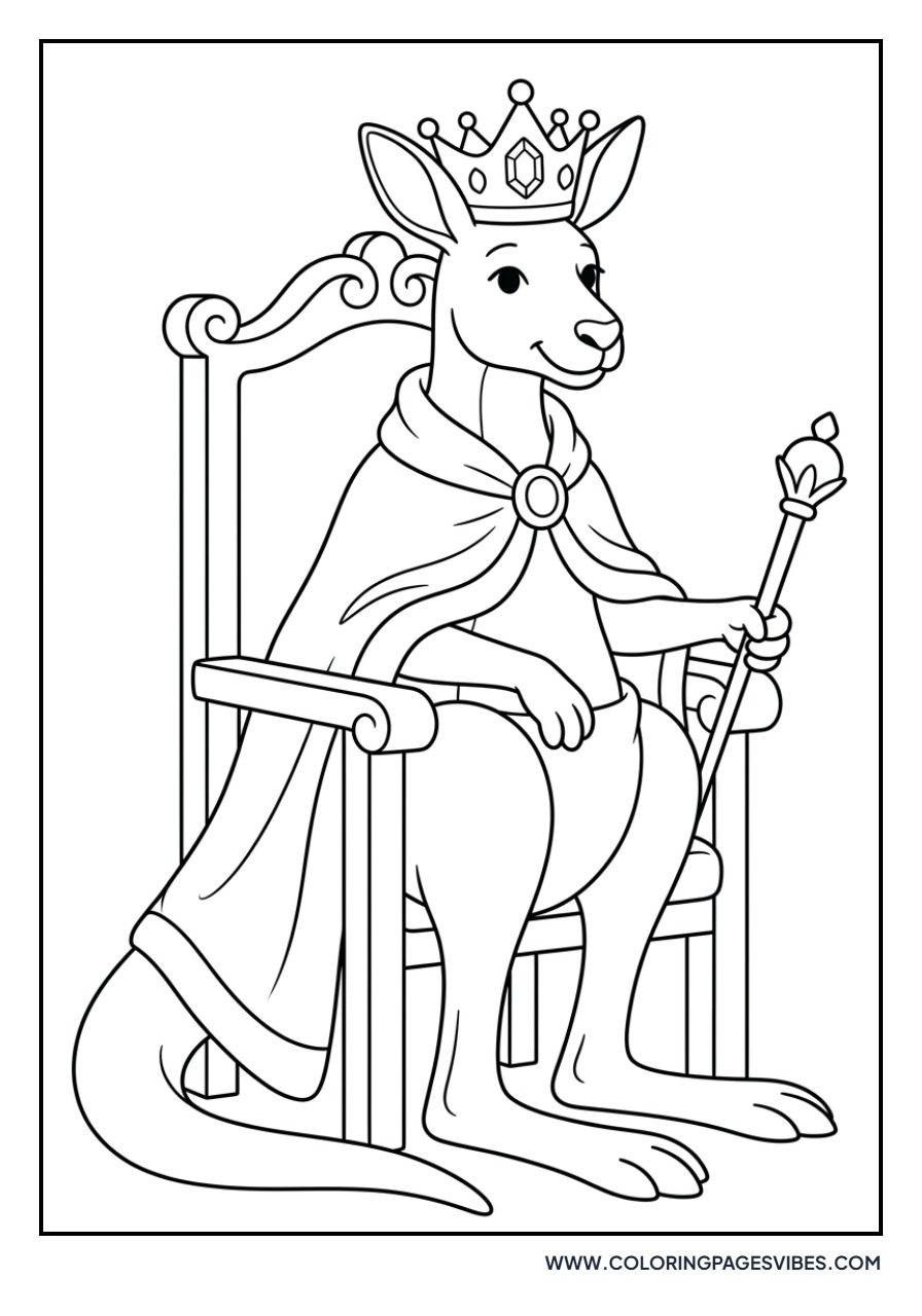 Kangaroo Wearing a Crown